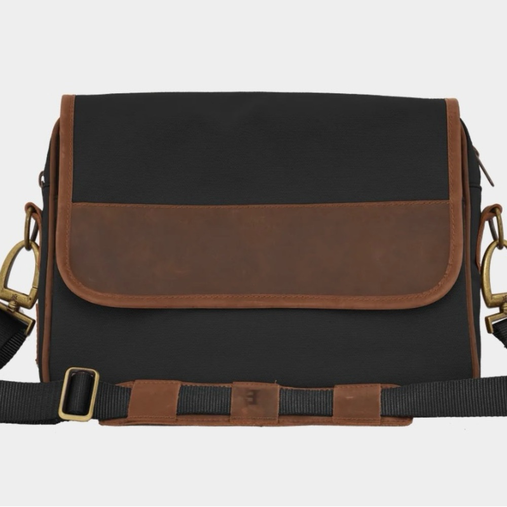 Classic Black and Brown Men's Messenger Bag
